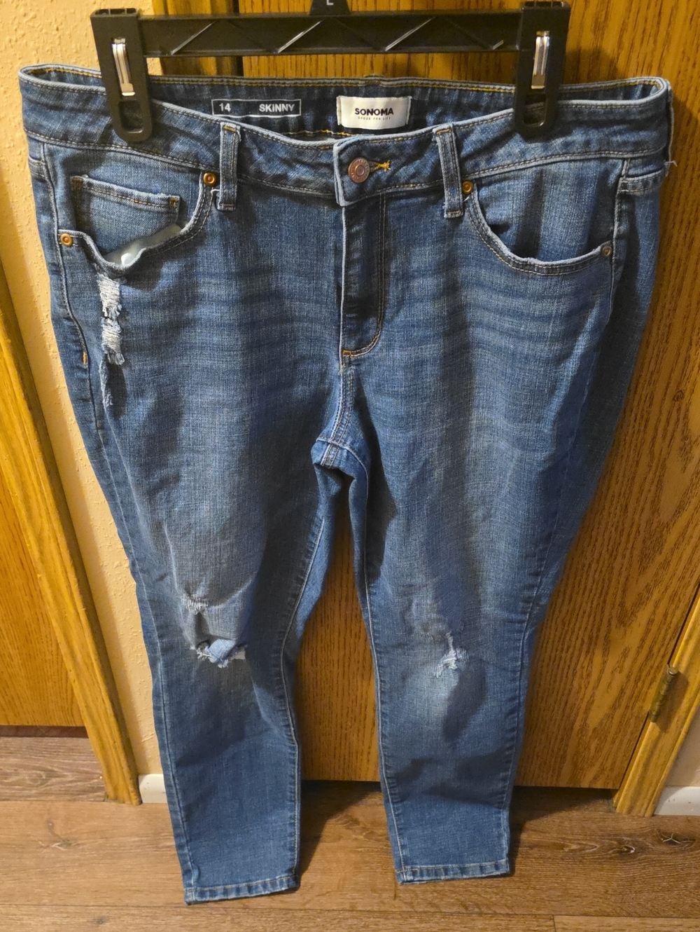 SONOMA Women's Skinny Distressed Blue Jeans
